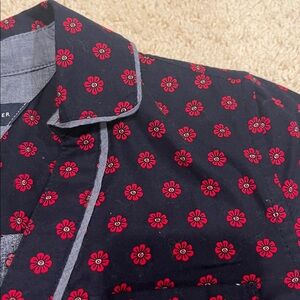 Tommy Hilfiger Navy Blouse with Red Flowers